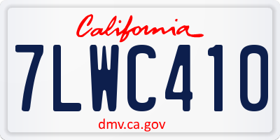 CA license plate 7LWC410
