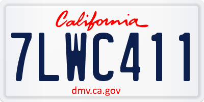 CA license plate 7LWC411