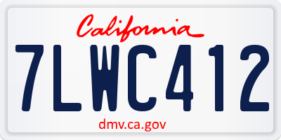 CA license plate 7LWC412
