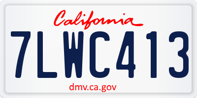 CA license plate 7LWC413