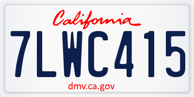 CA license plate 7LWC415