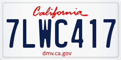 CA license plate 7LWC417