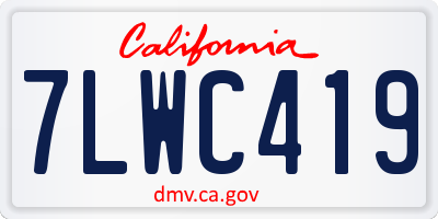 CA license plate 7LWC419