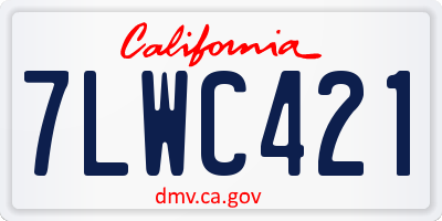 CA license plate 7LWC421