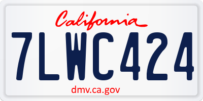 CA license plate 7LWC424