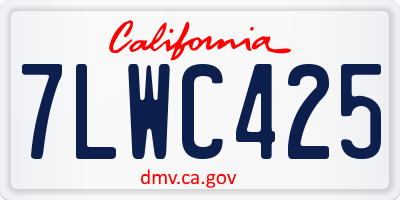 CA license plate 7LWC425