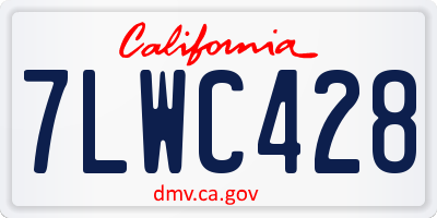 CA license plate 7LWC428