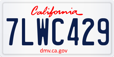 CA license plate 7LWC429