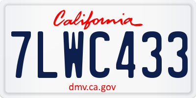 CA license plate 7LWC433