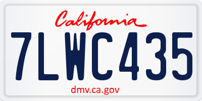 CA license plate 7LWC435