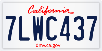 CA license plate 7LWC437