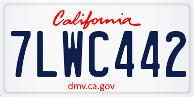 CA license plate 7LWC442