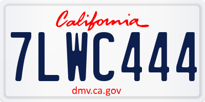 CA license plate 7LWC444