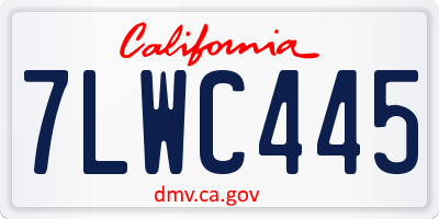 CA license plate 7LWC445