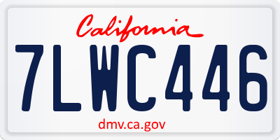 CA license plate 7LWC446