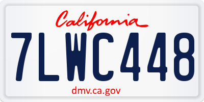 CA license plate 7LWC448