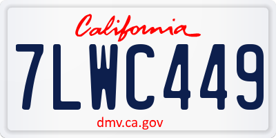 CA license plate 7LWC449