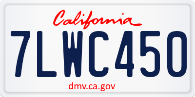 CA license plate 7LWC450