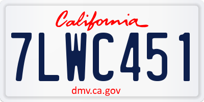 CA license plate 7LWC451