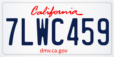 CA license plate 7LWC459