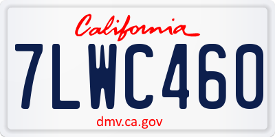 CA license plate 7LWC460