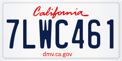 CA license plate 7LWC461