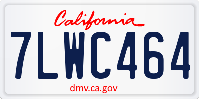 CA license plate 7LWC464