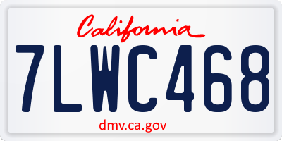 CA license plate 7LWC468
