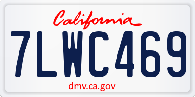 CA license plate 7LWC469