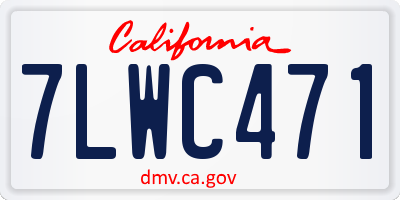 CA license plate 7LWC471