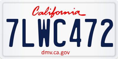 CA license plate 7LWC472