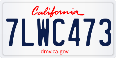 CA license plate 7LWC473