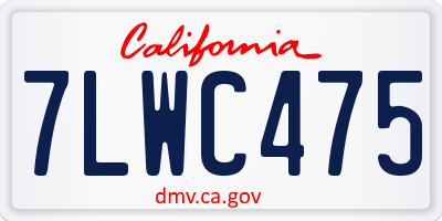 CA license plate 7LWC475