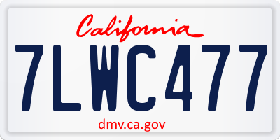 CA license plate 7LWC477