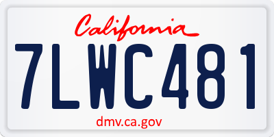 CA license plate 7LWC481