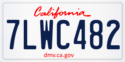 CA license plate 7LWC482