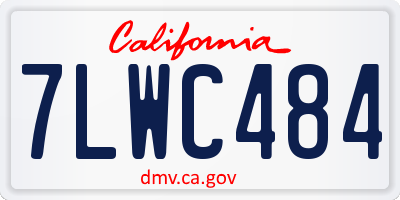 CA license plate 7LWC484