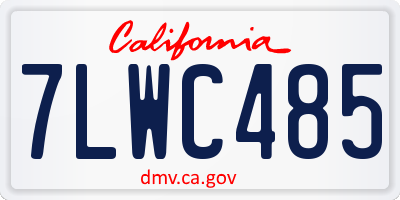 CA license plate 7LWC485