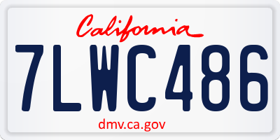 CA license plate 7LWC486