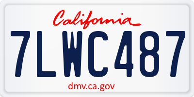 CA license plate 7LWC487
