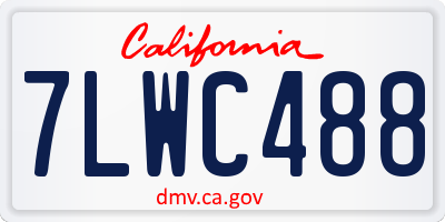 CA license plate 7LWC488