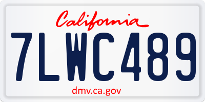 CA license plate 7LWC489