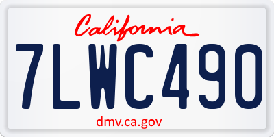 CA license plate 7LWC490
