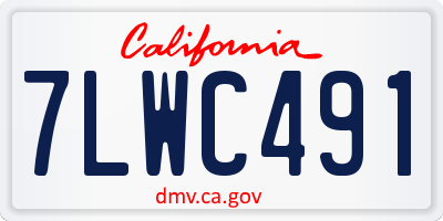 CA license plate 7LWC491