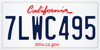 CA license plate 7LWC495