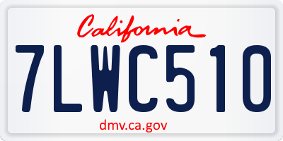 CA license plate 7LWC510