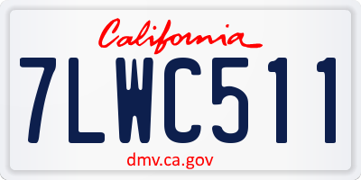 CA license plate 7LWC511