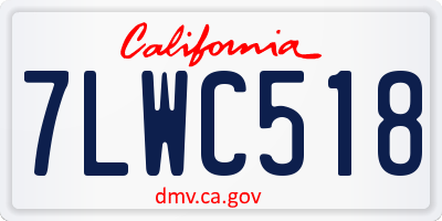 CA license plate 7LWC518