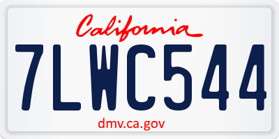 CA license plate 7LWC544