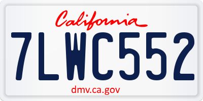 CA license plate 7LWC552